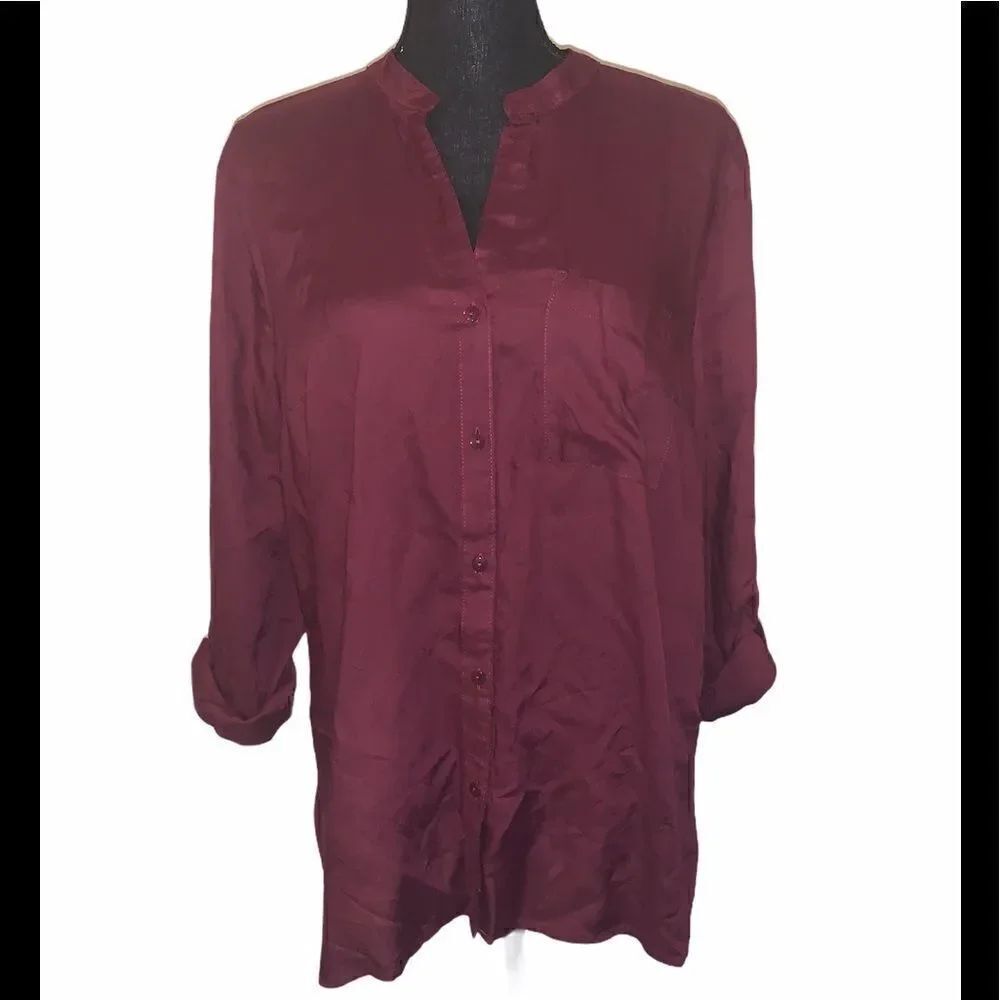 Primark Collarless Button Front Top
